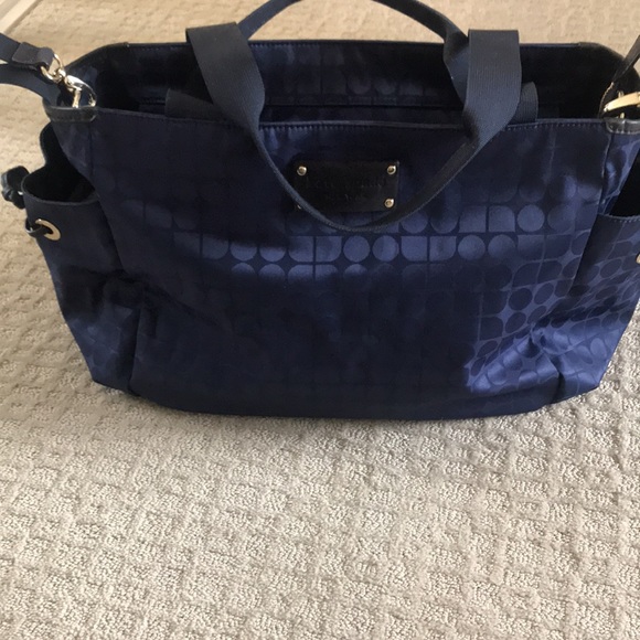 Navy subtle geometric print kate spade ♠️ diaper bag.
